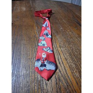 Funtyme Christmas Holiday Santa Red Grey Black White Polyester Mens Neck Tie